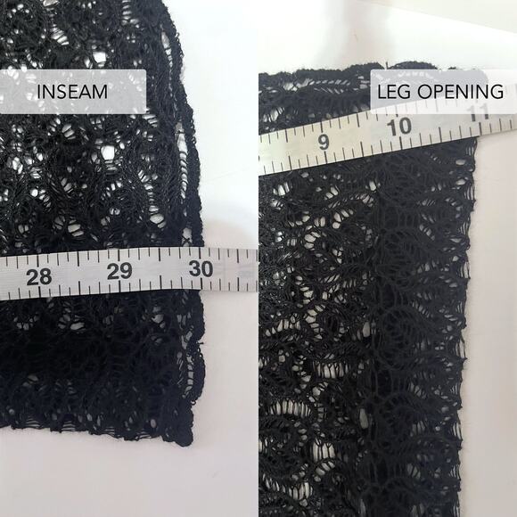 BECCA Lace Crochet See Through Split Leg Swim Cover Up Pants in Black Size M - Picture 13 of 13